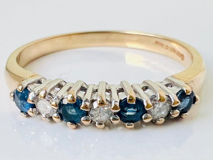 9ct Gold Sapphire & Diamond Ring