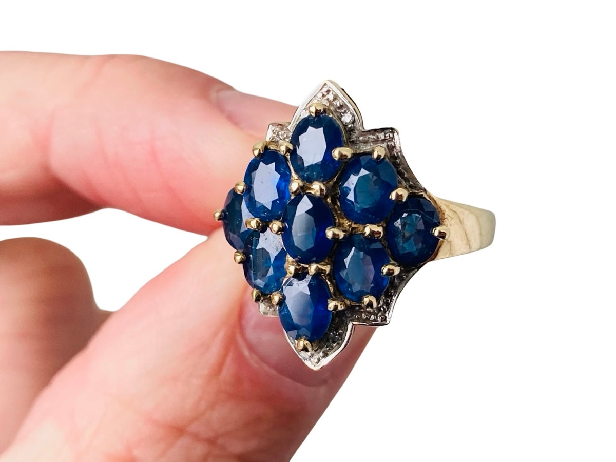 9ct Gold Sapphire & Diamond Ring
