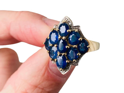 9ct Gold Sapphire & Diamond Ring