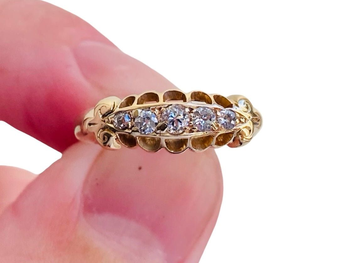 Antique 18ct Gold Five-Stone Diamond Ring