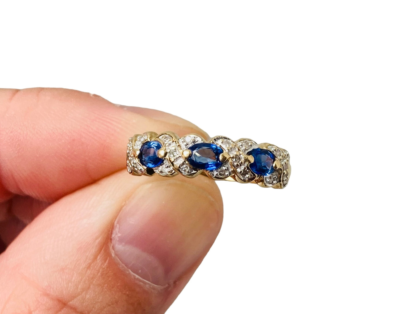 9ct Gold Sapphire & Diamond Ring