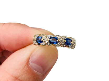 9ct Gold Sapphire & Diamond Ring