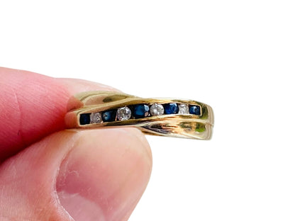 9ct Gold Sapphire & Diamond Ring