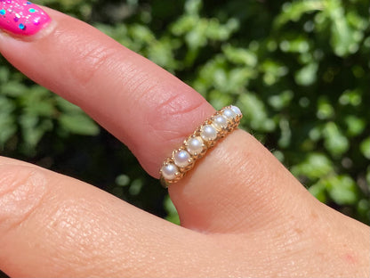 Vintage 9ct Gold Pearl Ring