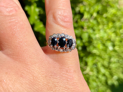 9ct Gold Sapphire & Diamond Ring