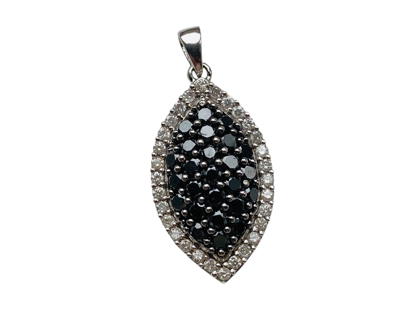 9ct Gold Black & White Diamond Pendant