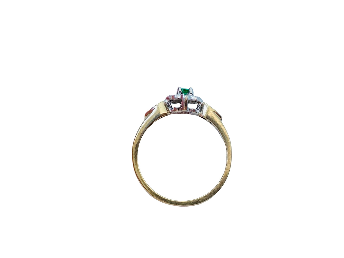 9ct Gold Emerald & Diamond Ring