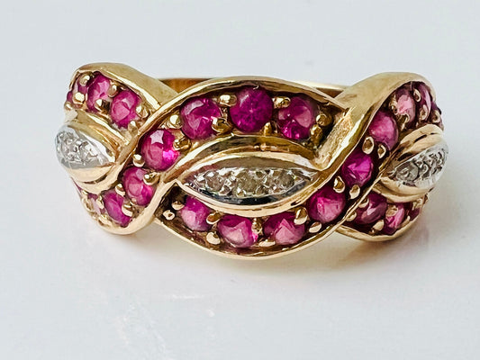 9ct Gold Ruby & Diamond Ring