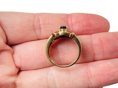 9ct Gold Sapphire, Ruby, Emerald & Diamond Ring