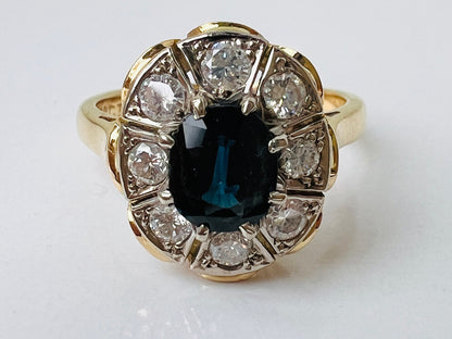 Vintage 18ct Gold Sapphire & Diamond Ring