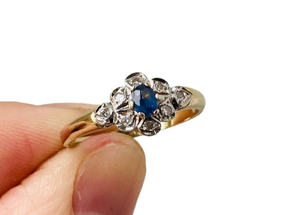 9ct Gold Sapphire & Diamond Ring