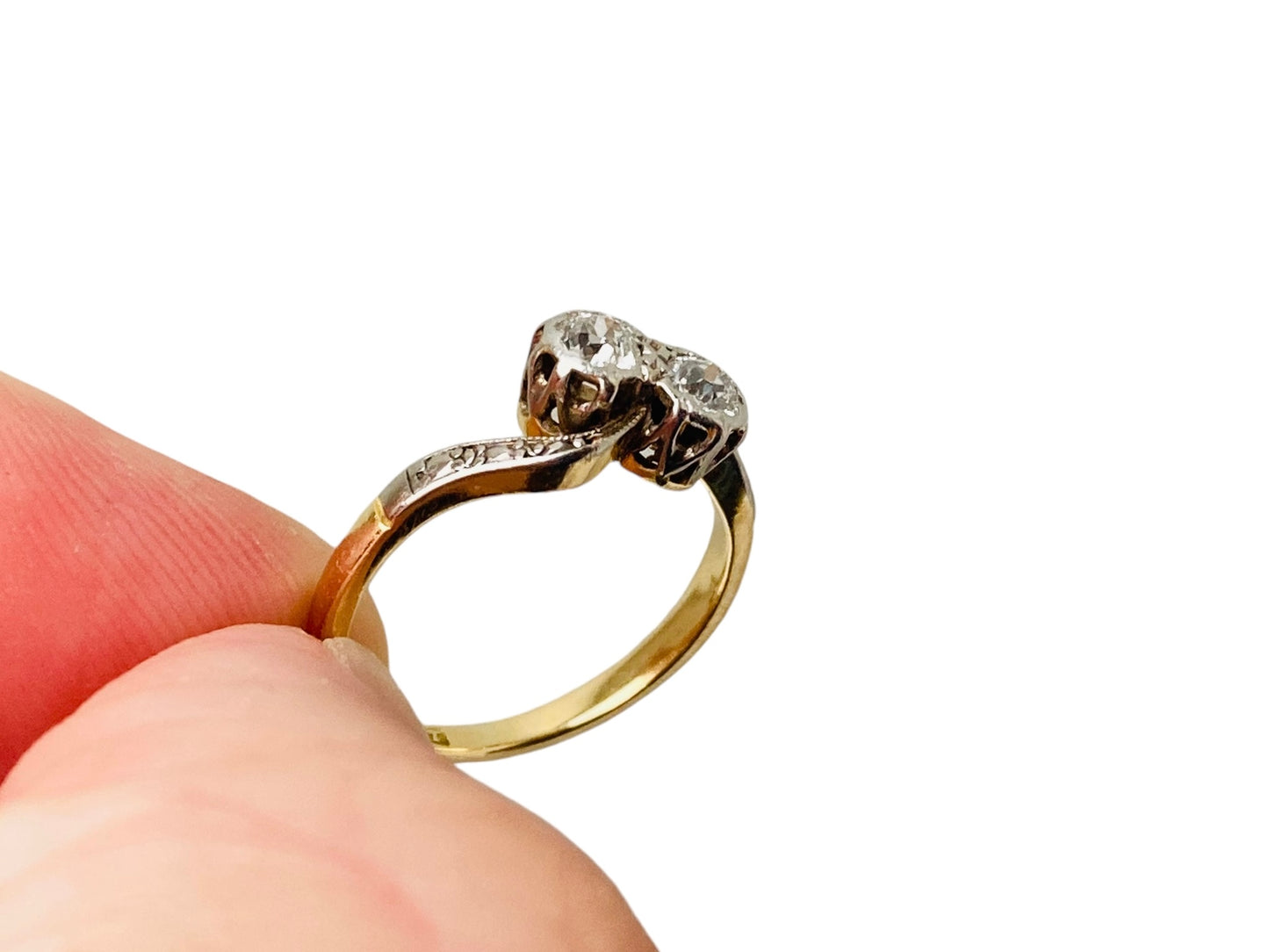 Antique 18ct Gold Toi Et Moi Diamond Ring