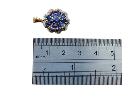 9ct Gold Tanzanite & Diamond Pendant