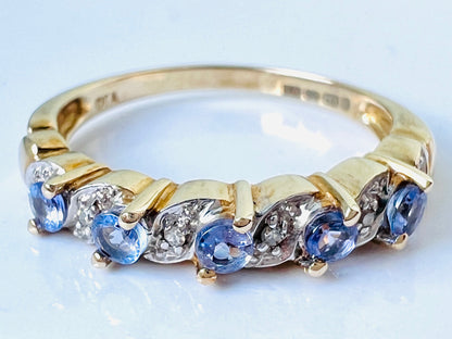 9ct Gold Tanzanite & Diamond Ring