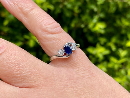 9ct Gold Sapphire & Diamond Ring