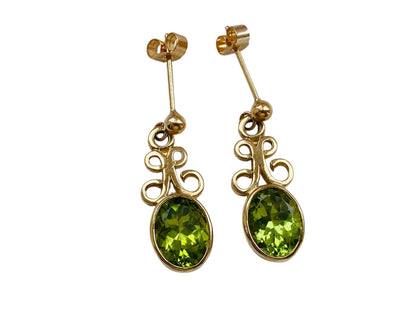 9ct Gold Peridot Earrings