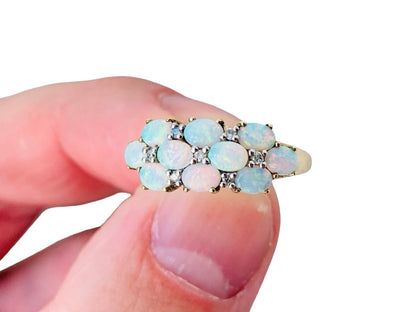 9ct Gold Opal & Diamond Ring