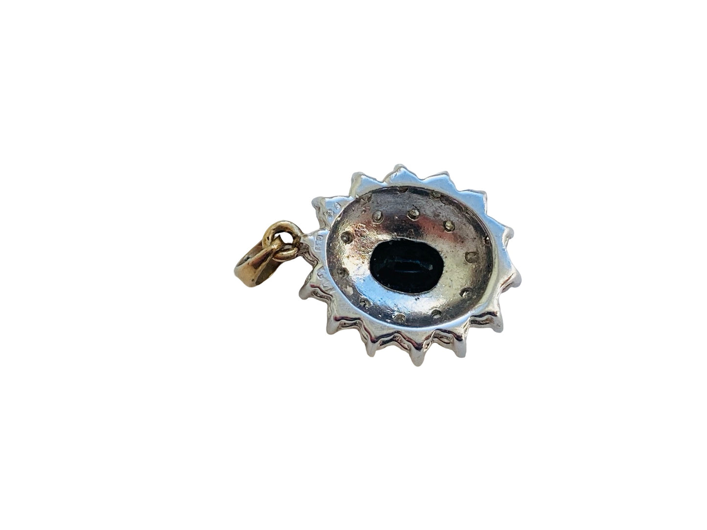 Vintage 9ct Gold Sapphire & Diamond Pendant