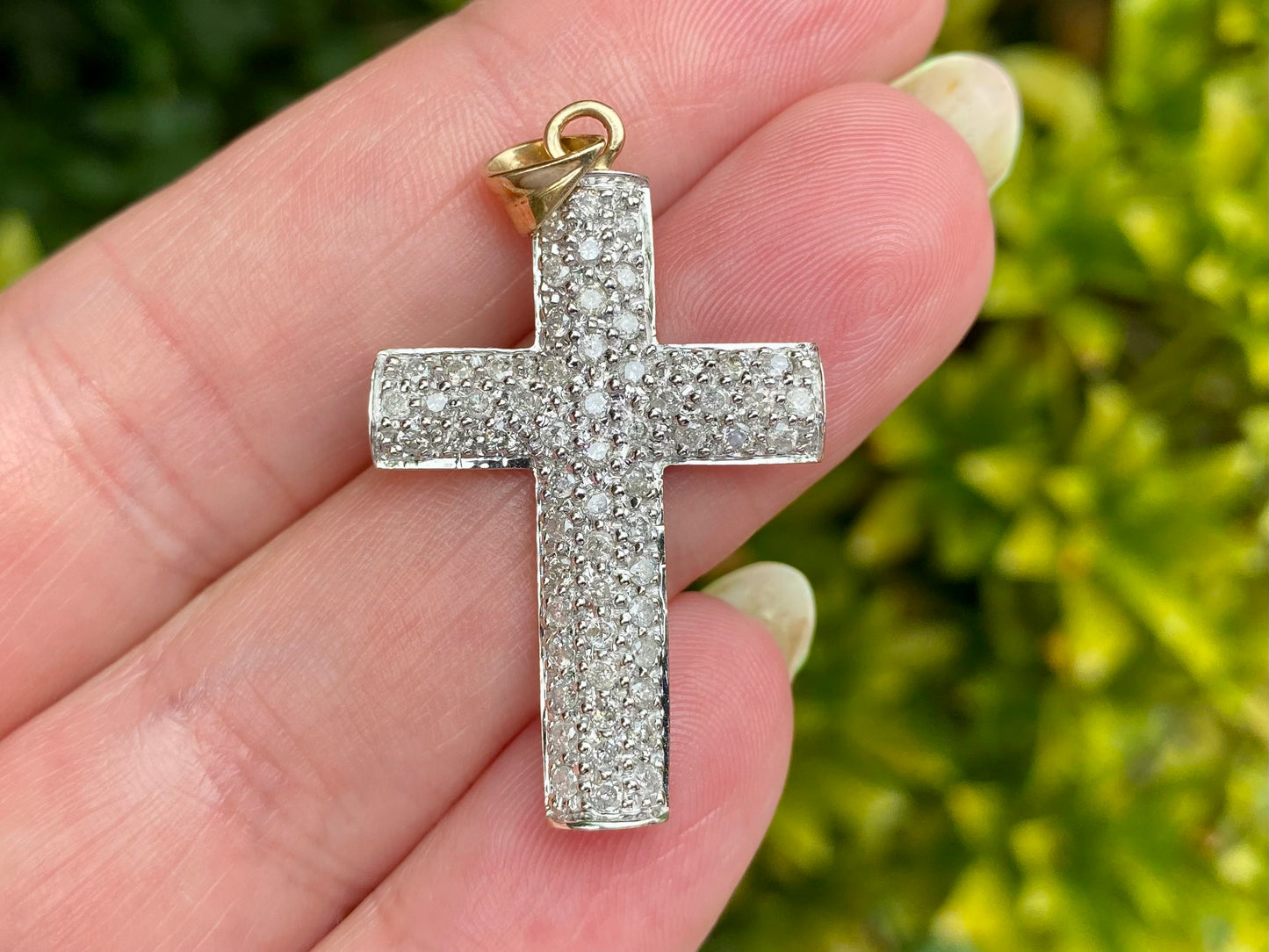 9ct Gold 1.05ct Diamond Cross Pendant