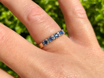 9ct Gold Sapphire & Diamond Ring