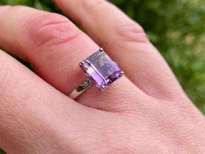 9ct Gold Ametrine & Diamond Ring