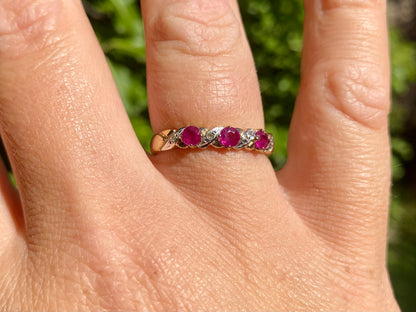 9ct Gold Ruby & Diamond Ring