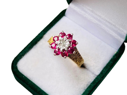 Vintage 18ct Gold Ruby & Diamond Ring