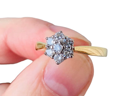 18ct Gold 0.50ct Diamond Daisy Ring