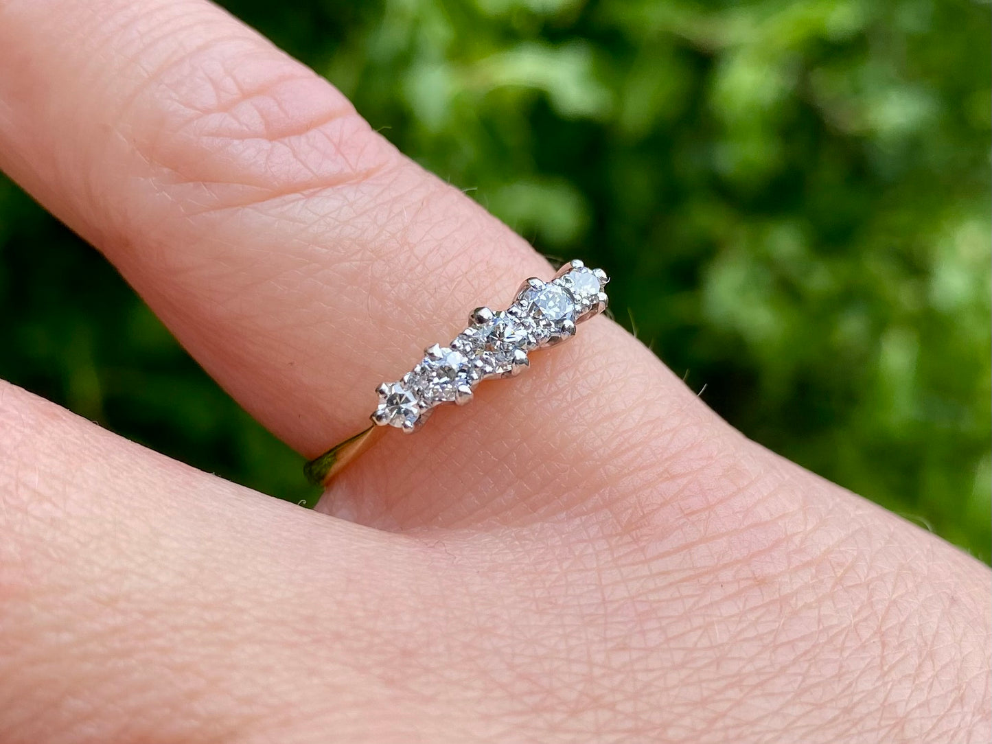 Vintage 18ct Gold Five-Stone Diamond Ring