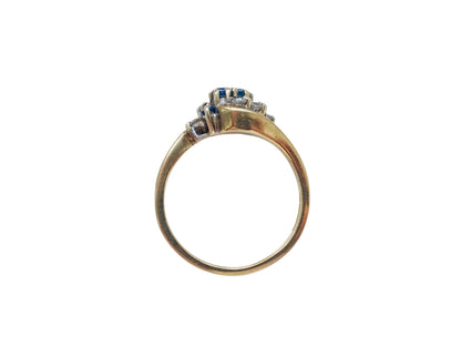Vintage 9ct Gold Sapphire & Diamond Ring