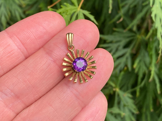 Vintage 9ct Gold Amethyst Pendant