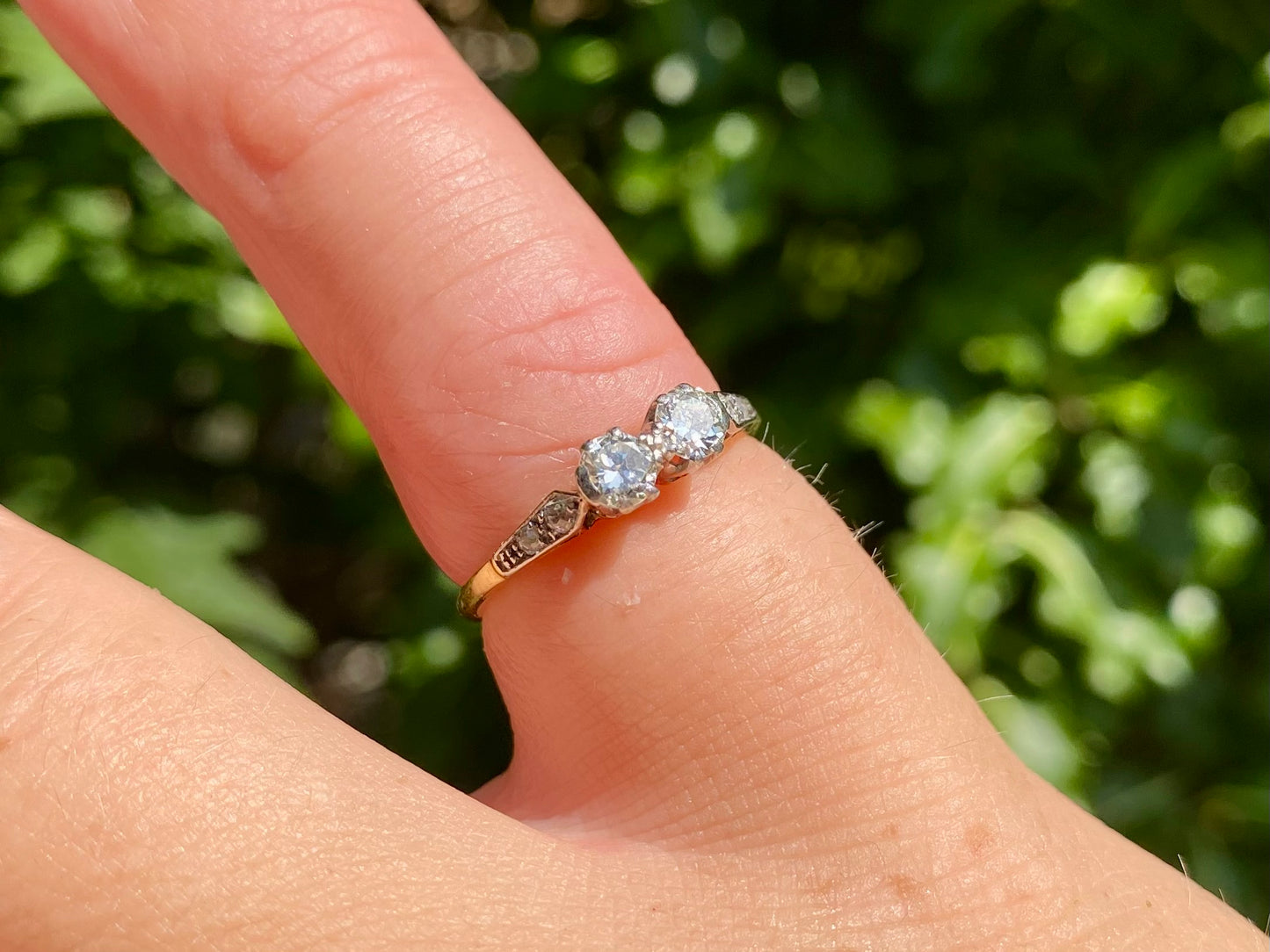 Vintage 8ct Gold Two-Stone Toi Et Moi Diamond Ring