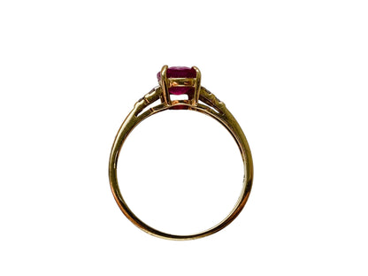 9ct Gold Pink Ruby & Diamond Ring