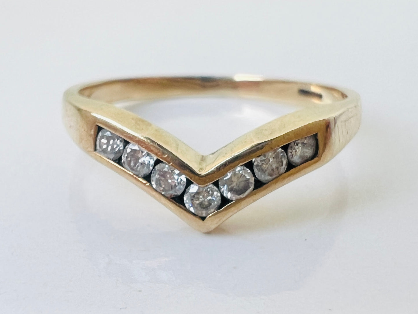 9ct Gold Diamond Wishbone Ring