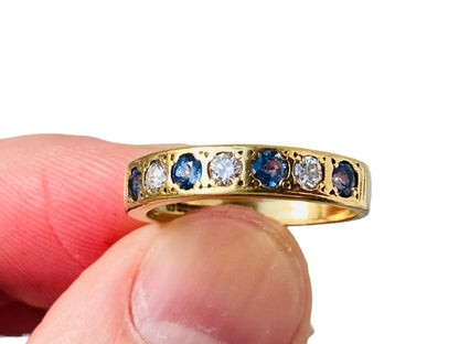 Vintage 18ct Gold Sapphire & Diamond Ring