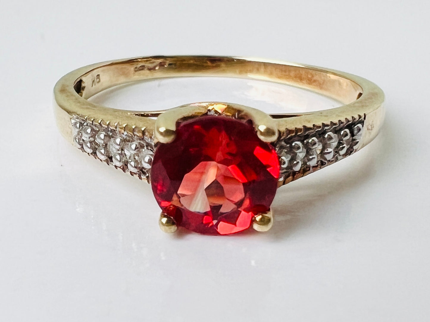 9ct Gold Tourmaline & Diamond Ring