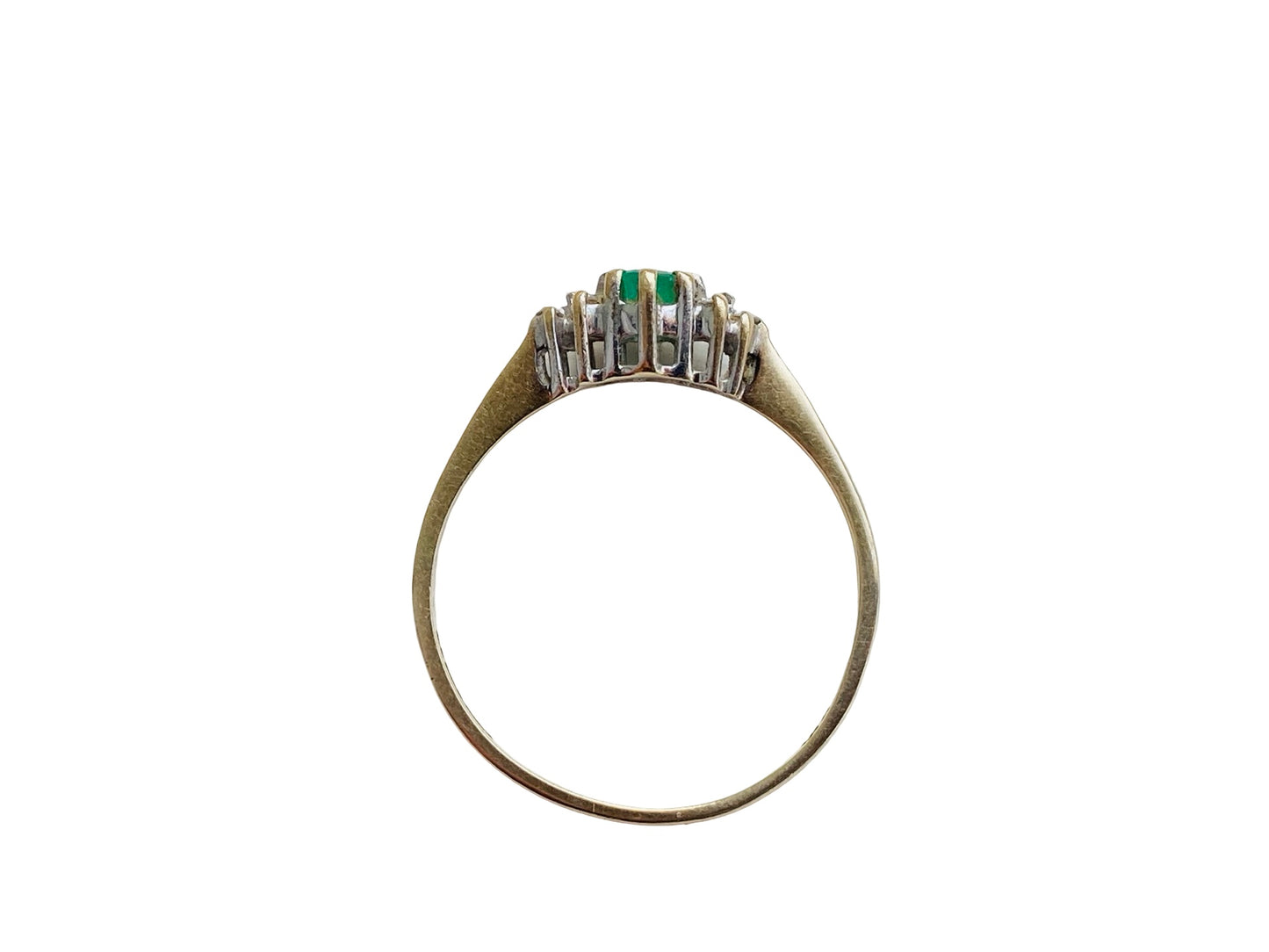 Vintage 9ct Gold Emerald & Diamond Ring