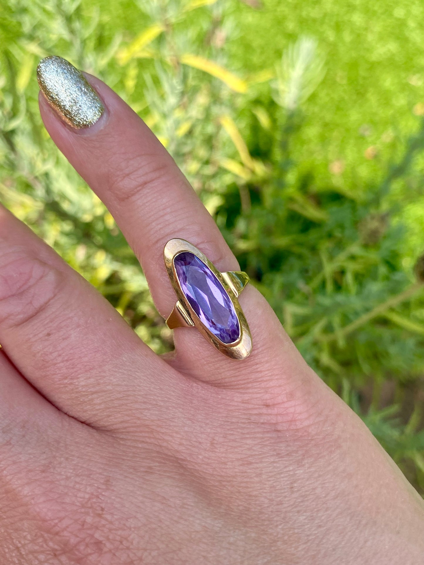 Vintage 9ct Gold Amethyst Ring