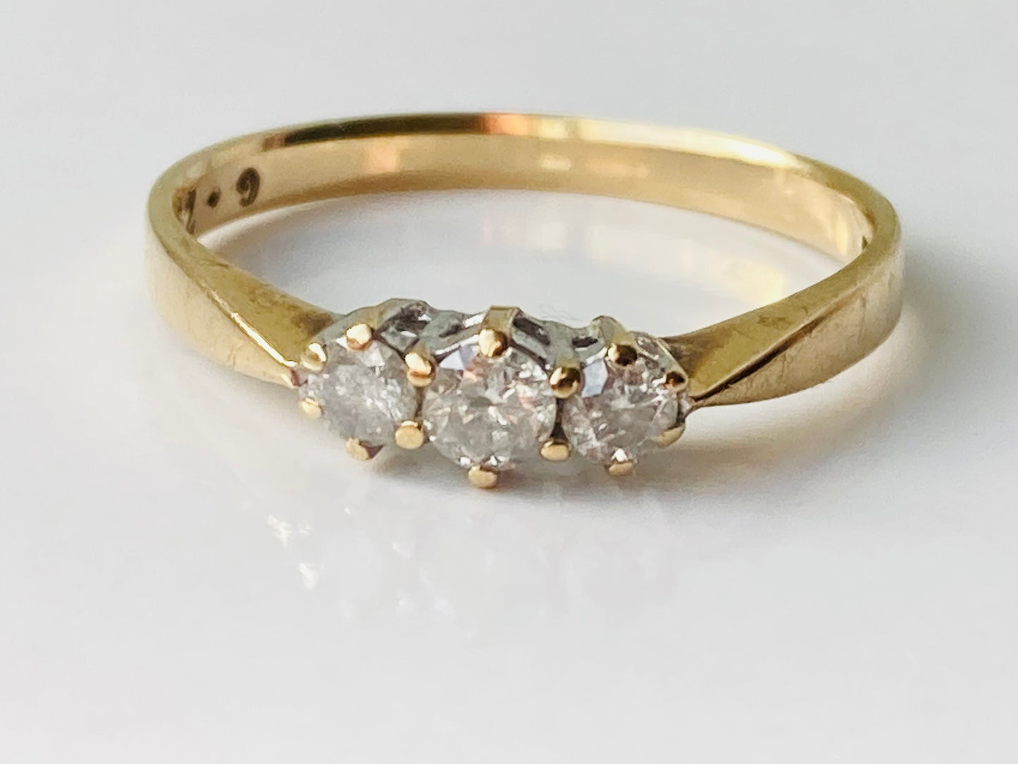 9ct Gold Diamond Trilogy Ring