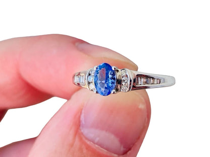 9ct Gold Tanzanite & Diamond Ring