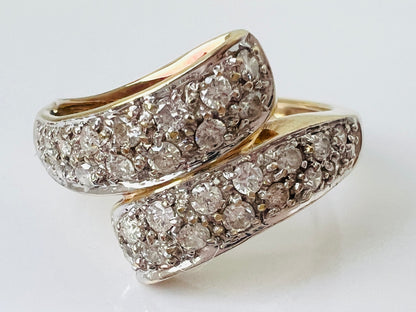9ct Gold Diamond Crossover Ring