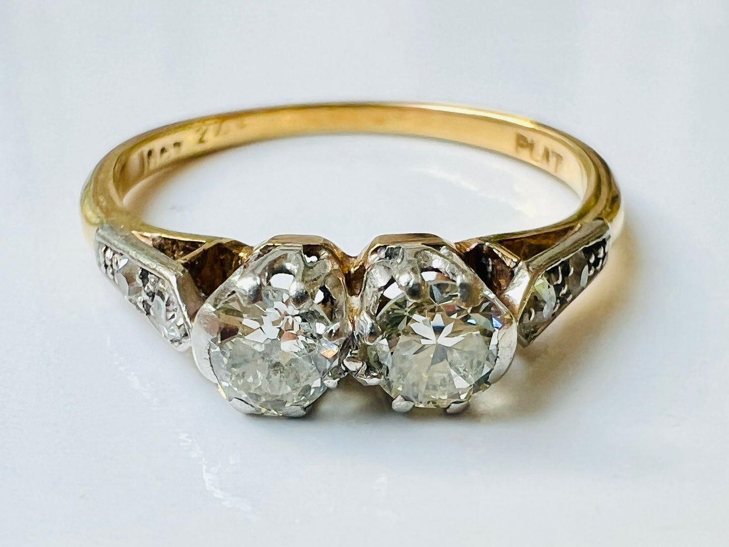 Vintage 8ct Gold Two-Stone Toi Et Moi Diamond Ring
