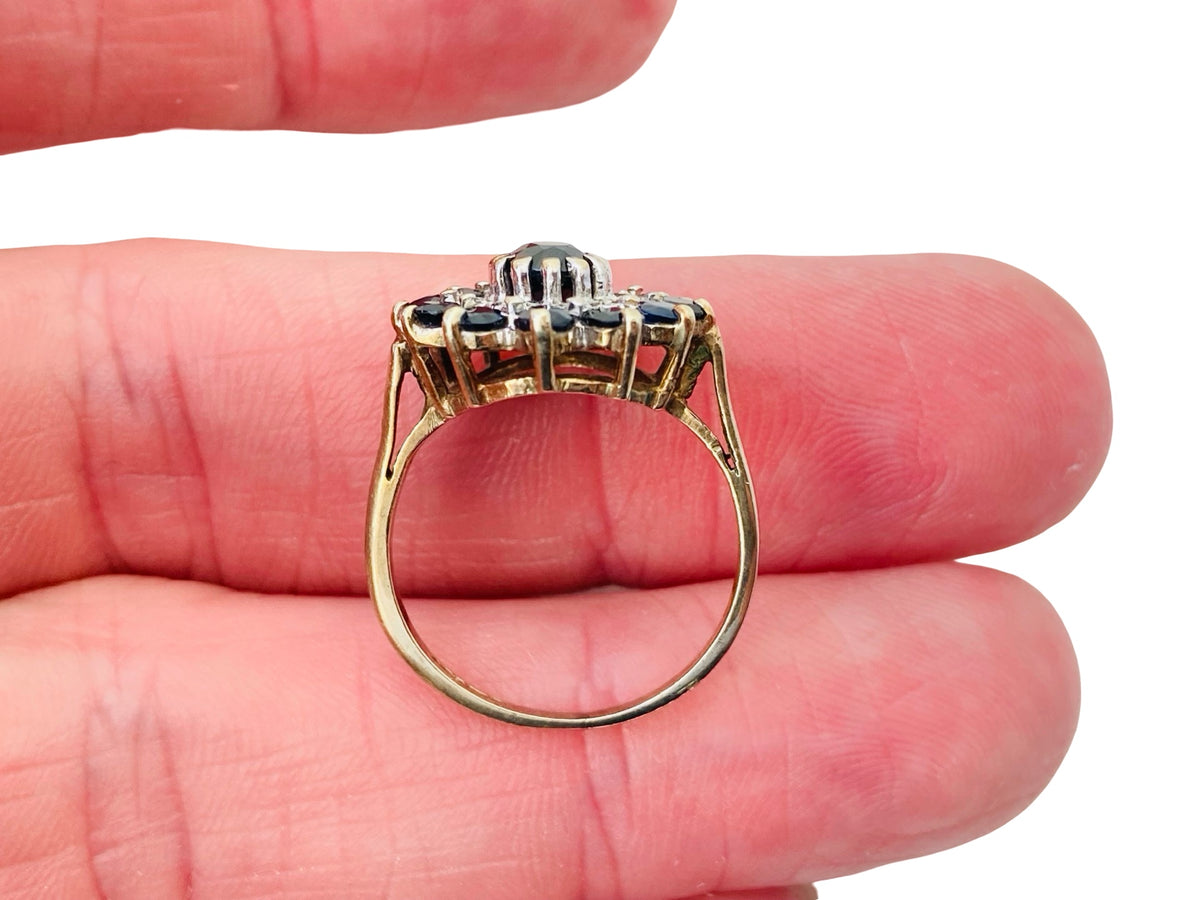 9ct Gold Sapphire & Diamond Ring