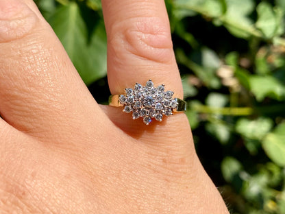 Vintage 18ct Gold 0.52ct Diamond Cluster Ring