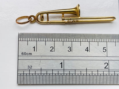 Vintage 9ct Gold Trombone Pendant