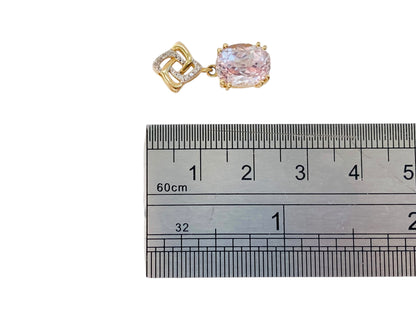 9ct Gold Kunzite & Diamond Pendant