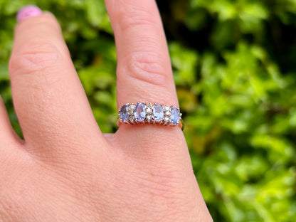 Vintage 18ct Gold Tanzanite & Diamond Ring