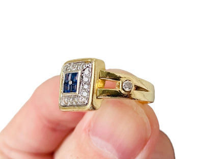 14ct Gold Sapphire & Diamond Ring