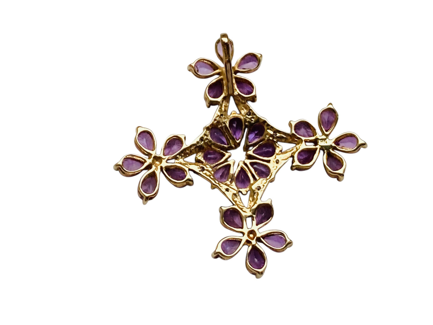 9ct Gold Amethyst & Diamond Pendant