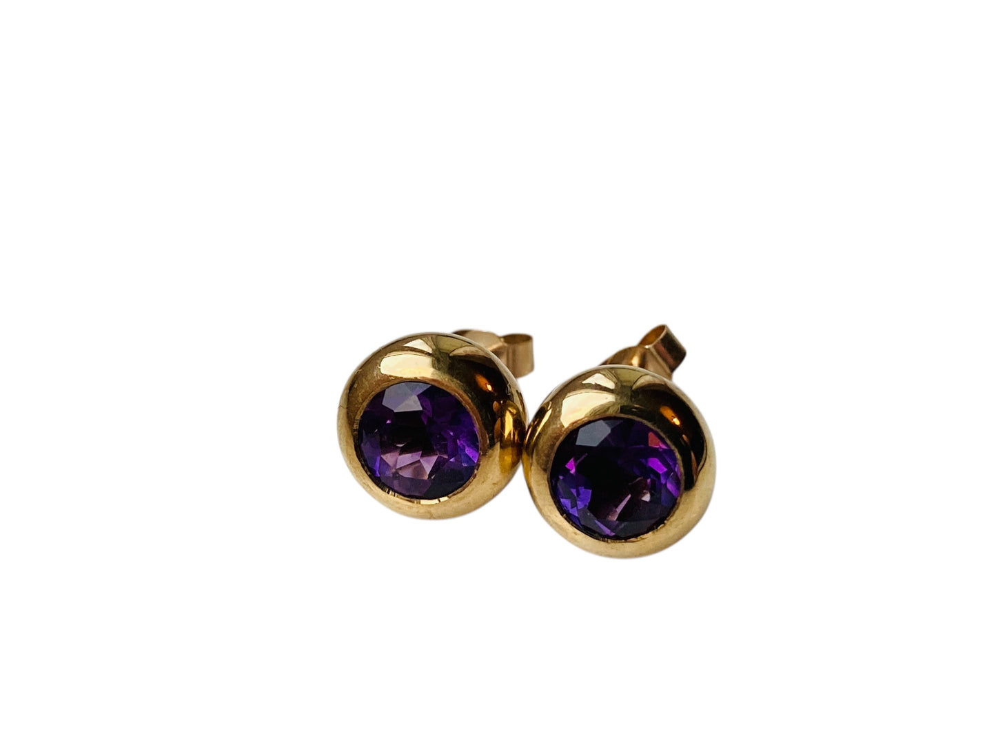 9ct Gold Amethyst Earrings